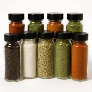 Imagem de 6 Pote de Vidro 100ml Sais Temperos Condimentos Alcaparras Com Tampa P