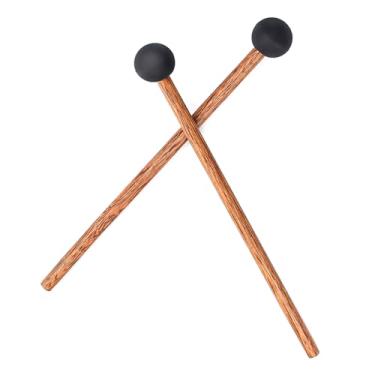 Imagem de Língua de aço de 20,8 cm D8,5 cm martelo de tambor de língua de aço, marretas de xilofone de borracha, palitos Glockenspiel, martelo de percussão com cabo de madeira maciça, martelo preto