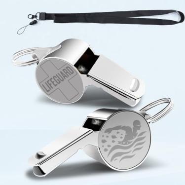 Imagem de QIBAJIU Apitos com cordão, letra A, apito de treinador, presentes de futebol, futebol, hóquei, basquete, vôlei, beisebol, treinador, presentes para homens, mulheres, professores, agradecimento