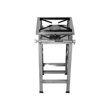 Imagem de Fogão 1 Boca Alta Pressão Em Aço Inox Grelhas 30x30 - infinity grill