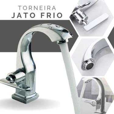 Imagem de Torneira Banheiro 100% Metal Brilhante Para Cuba Pia Lavatório Sair Ág