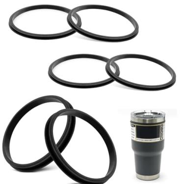 Imagem de Juntas de vedação de tampa de substituição de 590 ml adequadas para canecas de copo isoladas de aço inoxidável Yeti, anel de tampa de copo de borracha compatível com Yeti Rambler 6 peças (6)