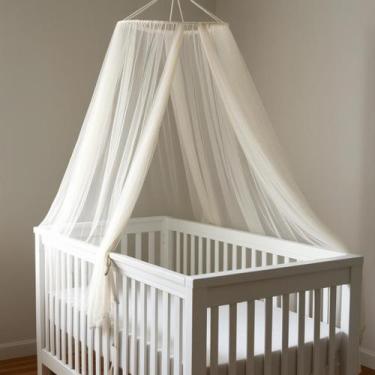 Imagem de Mosquiteiro Teto Dossel Berço De Bebê Acabamento Renda Branco - LF ENX