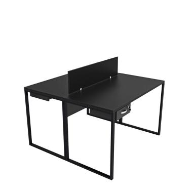 Imagem de Escrivaninha para Escritório 2 Lugares com Gavetas Industrial Preto