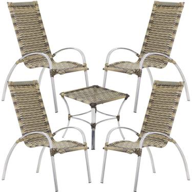 Imagem de  Jogo de Mesa e Cadeiras de Alumínio Trama 