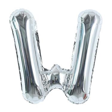 Imagem de TONIFUL 40" Balões Grandes De Prata Com Letra W, Hélio, Folha Mylar, Para Decoração Festas Aniversário