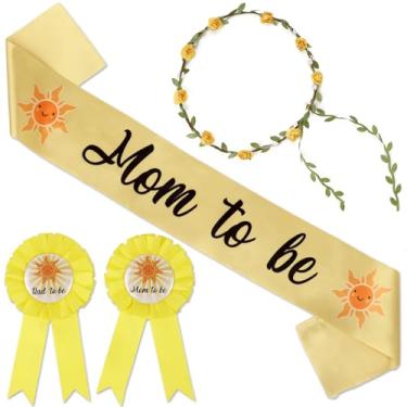Imagem de Serencatcher Faixa De Chá Bebê Para Mamãe E Menino, Decorações Sol, Incluindo Broche Papai, Coroa Flores Amarelas, Revelação Do Sexo Bebê, Lembrancinhas Festa, Acessórios Gravidez, Presentes Lembran