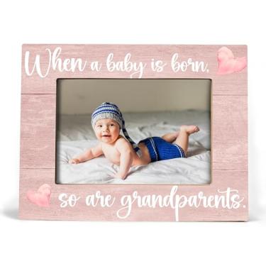 Imagem de XDFVL Porta-retrato para avós, presentes para novos avós pela primeira vez 2025, porta-retrato 10 x 15 (rosa)