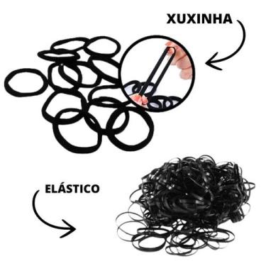 Imagem de Mini bolsinha com Xuxinhas e Elásticos para Cabelo Preta - RTS MARTINS