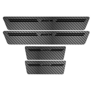 Imagem de Kit Soleira Protetora Porta Premium Black Carbono - ASX - Jhow Adesivo