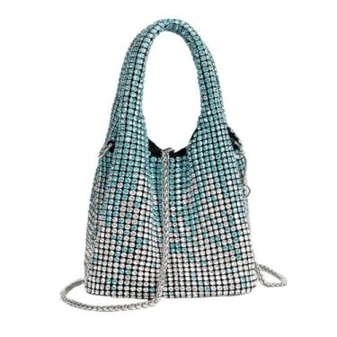 Imagem de GJHFCXSO Bolsa De Luxo com Strass Para Mulheres, Bolsas e Bolsas De MãO Com Strass Brilhantes e Gradientes, Bolsa de Noite,Green