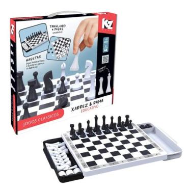 Imagem de Jogos Clássicos Xadrez e Dama Educativo Elka - 1276