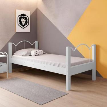 Imagem de Cama Solteiro Marrom Oasis com Estrutura em Aço - Lion Loja, branco