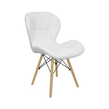 Imagem de Cadeira Estofada Eiffel Slim Wood Pés de Madeira (1, Branco, 1)