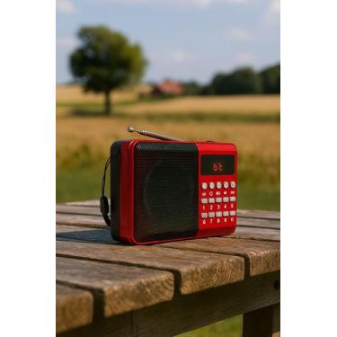 Imagem de Rádio Portátil FM Bluetooth Entrada SD Recarregável Aiker MTJ-2006, Ve