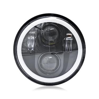 Imagem de CIADAZ 5-3/4'' 5,75 polegadas Farol LED para motocicleta com Hi/Lo Beam DRL Turn Signal Luz de condução de ângulo redondo de 5,75 polegadas