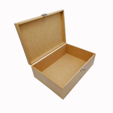 Imagem de Caixa Mdf Cru 33x23x11 Cm Com Fecho Para Decorar Presente - DF Moraes 