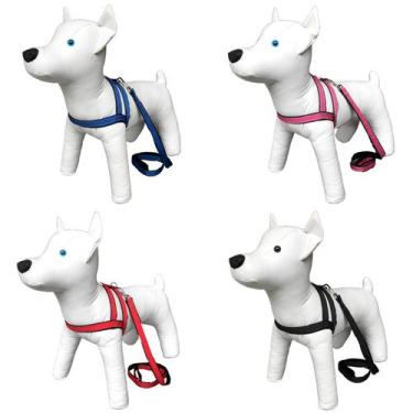 Imagem de Coleira Peitoral Guia Nylon Duplo Cães Pequeno Porte N0 - Mirante Pet