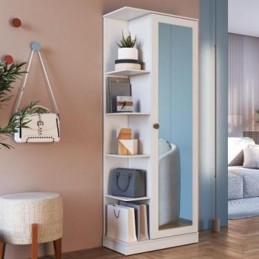 Imagem de Sapateira 1 Porta com Espelho Camile Indekes, Branco