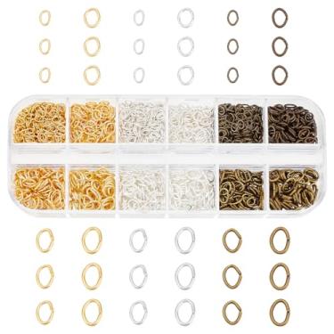 Imagem de PH PandaHall 1860 Peças De Argolas Ovais 3 Cores, 4 X Mm, 5 6,5 4,5 7 Conectores Anéis Abertos Ferro, Achados Joias Para Brincos, Pulseiras, Colares, Faça Você Mesmo, Bronze Antigo/Dourado/Prateado