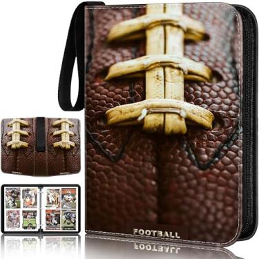 Imagem de RONMONG Fichário de cartão de futebol, álbum de cartas esportivas 2024-2025, 440 bolsos com suporte de cartão de rúgbi, protetores de armazenamento para colecionadores, meninos e meninas