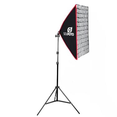 Imagem de SOU FOTO Kit de Luz Para Gravar Video Profissional com Softbox com Tripé e Tela Grid (Uno Red Grid)