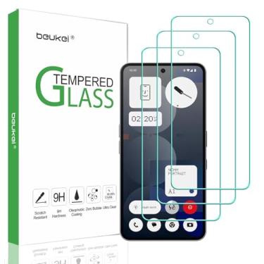 Imagem de beukei (Pacote com 3 protetores de tela projetados para Nothing Phone 3a / Phone 3a Pro, vidro temperado, sensível ao toque, dureza 9H