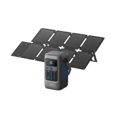 Imagem de Anker SOLIX C200 DC Power Bank Station e painel solar de 60 W, estação de energia portátil de 192 Wh, bateria LiFePO4, gerador solar de 200 W, para atividades ao ar livre, acampamento, viagens e