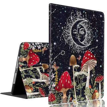 Imagem de Capa para iPad de 10ª geração (versão 2022) de 10,9 polegadas, capa fina e dobrável com hibernar/despertar automático para Apple iPad de 10,9 polegadas, cogumelo, boho, floral, sol, lua, galáxia, céu