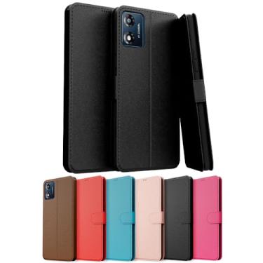 Imagem de Capa Capinha Carteira Flip Couro Compatível Motorola Moto E13 Premium (ROSE)