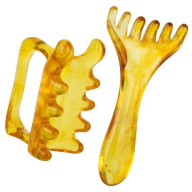 Imagem de Kit de Ferramentas Massagem Fascial & Couro Cabeludo, Portátil Massageador Liberação Miofascial para Nós Musculares Celulite Massageador Cabeça para Crescimento Capilar Relaxamento (Café)