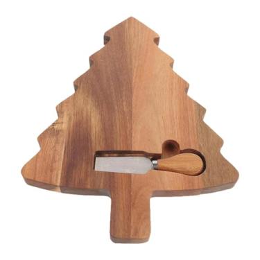 Imagem de Ioensy Tábua de corte para árvore de Natal, prato de doces de sobremesa, tábua de charcutaria para pão, pizza, frutas e queijo, Style B