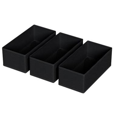 Imagem de FAMALAHEE Pacote com 3 roupas, divisórias de gavetas, gavetas para guardar meias, roupas íntimas, sutiãs, calcinhas, cinto, gravata, meias, leggings e acessórios (preto)