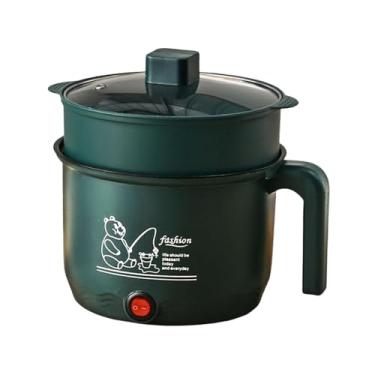 Imagem de WeiLaiKeQi Panela elétrica de arroz antiaderente portátil, adequada para 1 a 2 pessoas, panela de 600 W para cozinhar macarrão, bife, ovos, sopas, com Vaporizador Pp