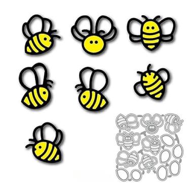 Imagem de Matrizes de corte de metal Swarm of Bees, faça você mesmo scrapbooking corte de artista moldes estêncil cortes modelo gravação em relevo para fazer cartão de felicitações papel de álbum