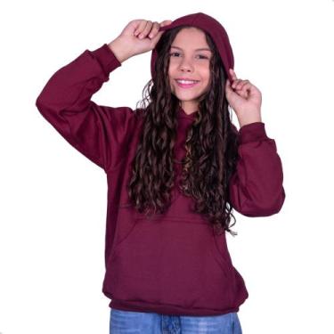 Imagem de Blusa Moletom Infantil Masculina Feminina Básica Sem Estampa Flanelada