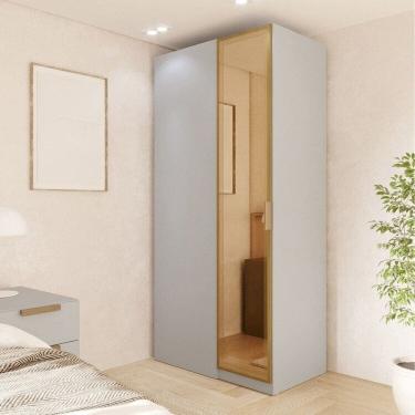 Imagem de Guarda Roupa Linear 1 Porta Reflecta Jade Cabecasa Madeiramadeira Cinza Urbano
