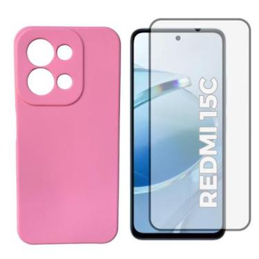 Imagem de Capa Silicone + Película de Vidro 3D Para Xiaomi Redmi 15c - Generica,