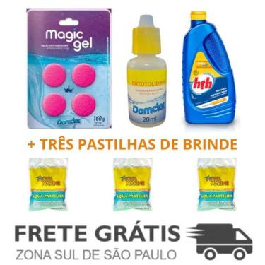 Imagem de Kit 1 Clarificante, 1+ Reagente 1+ Ortotolidina 1+Magic Gel - HTH