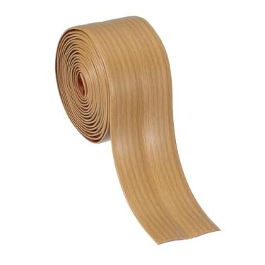 Imagem de PATIKIL Protetor de canto de parede 6 cm x 10 pés, protetor de borda de canto de parede autoadesivo acabamento de moldagem flexível para bancada de teto, grão de carvalho amarelo
