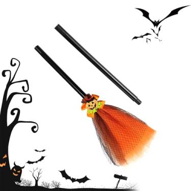 Imagem de Vassoura De Bruxa De Halloween Para Crianças, Acessórios Fantasia Vassoura Bruxa, Acessórios Para Festas E Brincadeiras Faz Conta Meninos Meninas Crianças Eventos