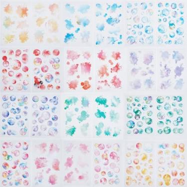 Imagem de NICENEEDED 24 folhas de adesivos de aquarela Bubble Deco, adesivos autoadesivos Kpop Photocard, lindo adesivo de artesanato com bolhas para álbuns de recortes, arte DIY