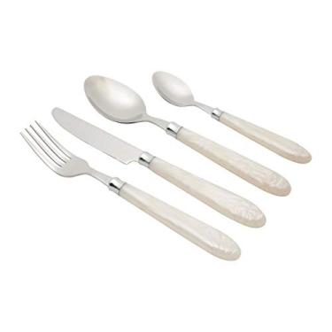 Imagem de FAQUEIRO 24PC AÇO INOX C/CABO DE PLÁSTICO VERSALHES MARFIM