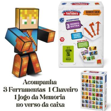Imagem de Boneco Lopers 15cm Gamer Skin Com 3 Ferramentas 1 Chaveiro Algazarra B