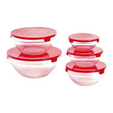 Imagem de Conjunto de Potes de Vidro com Tampa Casa do Chef 5 Peças