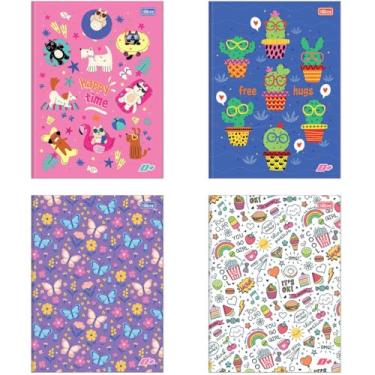 Imagem de Kit de Cadernos Brochurão, Tilibra, Capa Dura, D+, 96 Folhas, Feminino, Pacote com 5