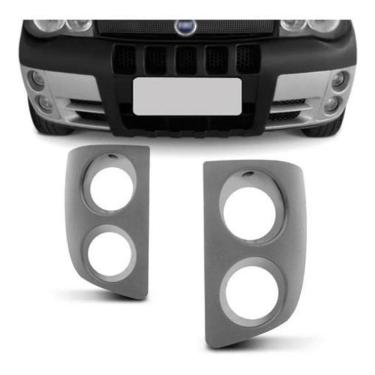 Imagem de Par Moldura Grade Parachoque Farol Milha Palio Str