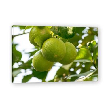 Imagem de Impressão em tela Know The Bittersweetness Fresh Fruit & Real-Shot Scenery – Arte de parede vibrante para decoração de cozinha e sala de estar 59,9 x 75 cm emoldurada