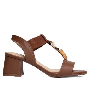 Imagem de Sandália Feminina Modare Salto Bloco Napa Avelã, Avela, 36