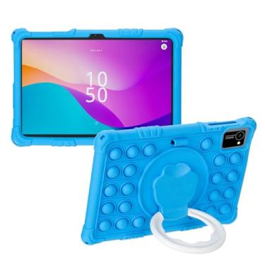 Imagem de (para DigiLand DL1050) Capa infantil Transwon Acessórios para tablet DigiLand 10.1 modelo DL1050, com suporte/alça/suporte Stylus - Azul